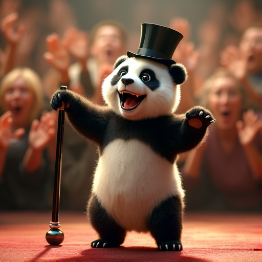 Top Hat Panda Ready for the Show!