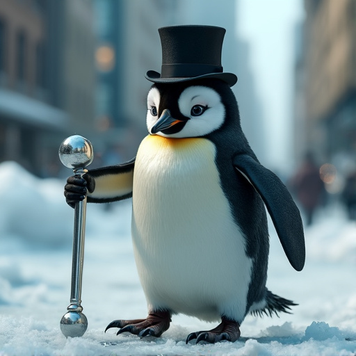 A Penguin’s Playful Promenade