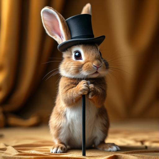 Top Hat and Cane: A Rabbit’s Playful Charm