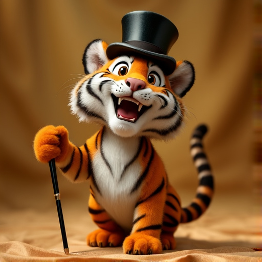 A Top Hatted Tiger Takes Center Stage