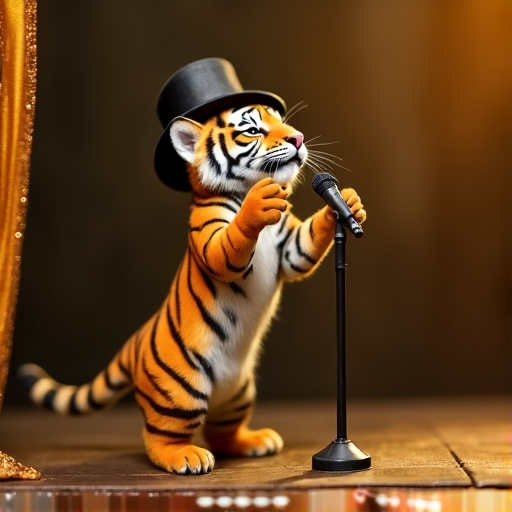 Tiny Tiger Takes the Stage in Whimsical Performance