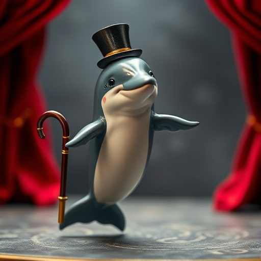 Dapper Dolphin Defies Expectations in Whimsical Setting