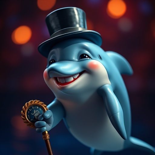 Dapper Dolphin: A Whimsical Beachside Portrait