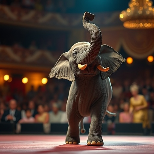 A Moment of Wonder: Elephant’s Playful Spirit Shines in the Circus Ring