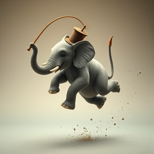 Whimsical Elephant Takes Flight with a Whip!