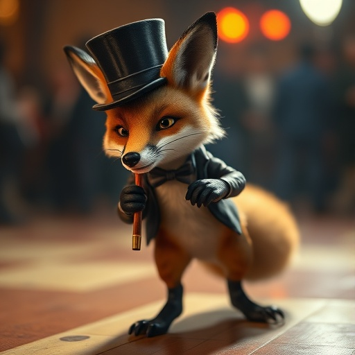 A Dash of Mischief: Fox in a Top Hat Steals the Show