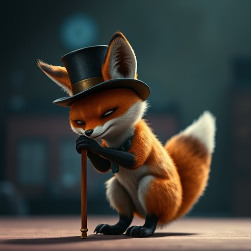 A Dash of Whimsy: Fox in a Top Hat Steals the Show