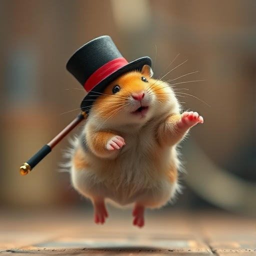 Top Hat and Cane: This Hamster’s Mid-Air Jump is Pure Whimsy