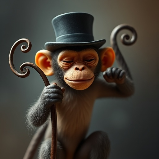 Chimpanzee in Top Hat: A Playful Portrait