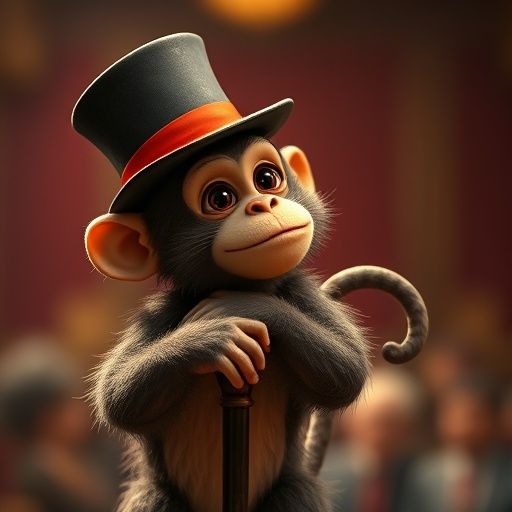 Top Hatted Monkey Contemplates the World