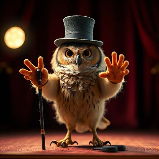 A Playful Owl Takes the Stage