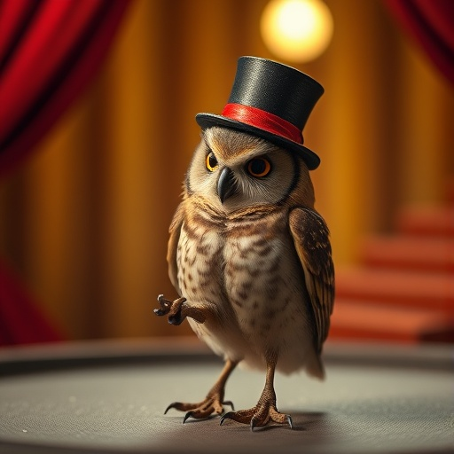 A Top-Hatted Owl with a Playful Mystery