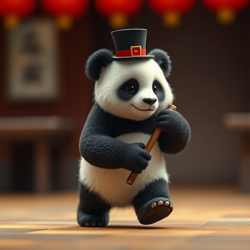 Top Hat Panda: Playful and Whimsical