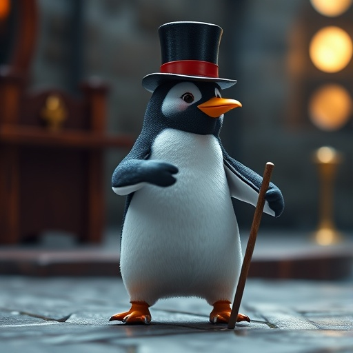 A Penguin’s Playful Promenade