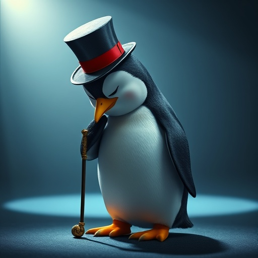 A Penguin’s Night Out: Whimsical Elegance in the Spotlight