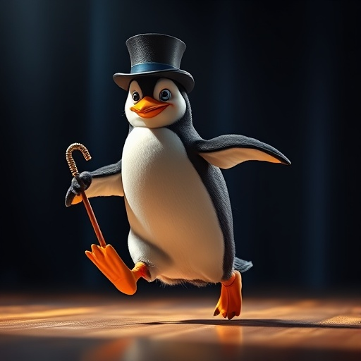 Top Hat and Cane: A Penguin Takes the Stage