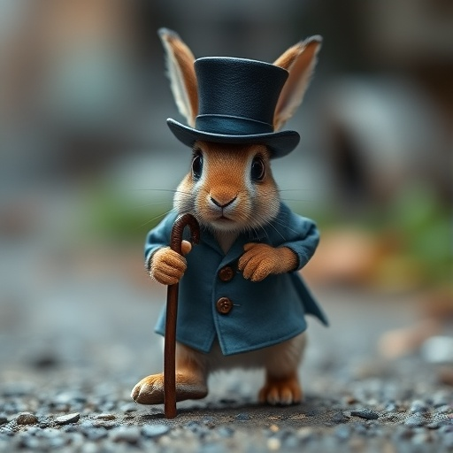 Dapper Rabbit Takes a Stroll