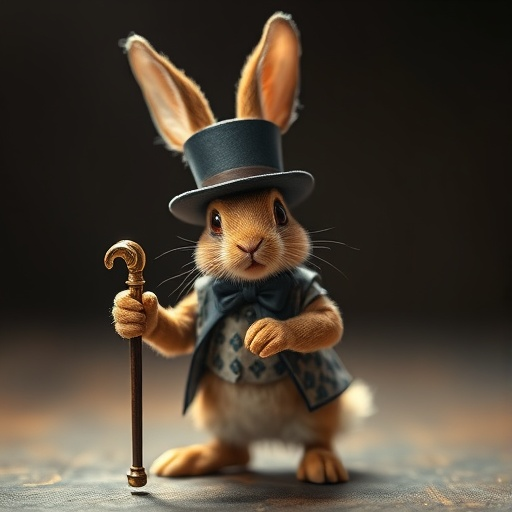 A Dapper Rabbit with a Playful Grin