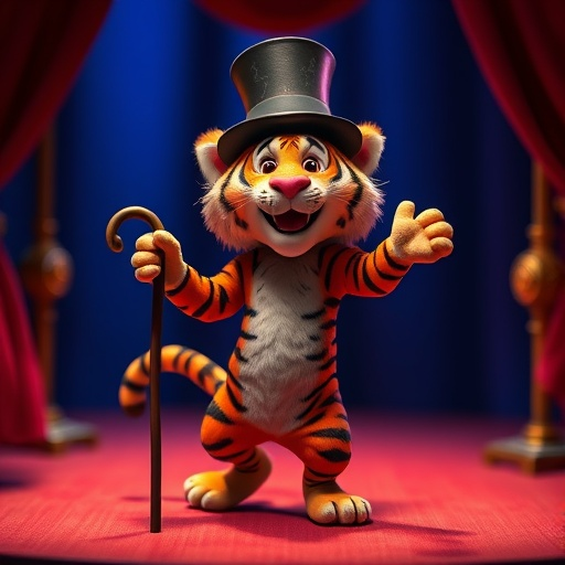 Top Hat Tiger Takes the Stage in Whimsical Charm