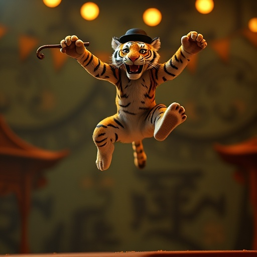 Tiger in a Bowler Hat Takes a Leap of Faith