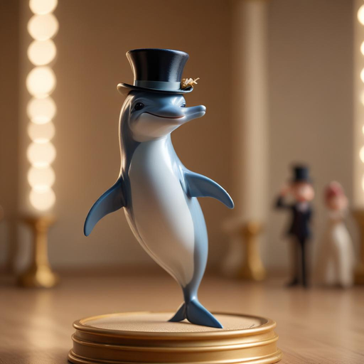 Dapper Dolphin: A Whimsical Portrait of Surreal Charm