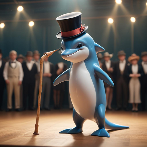 Dapper Dolphin Takes the Stage in Whimsical Performance