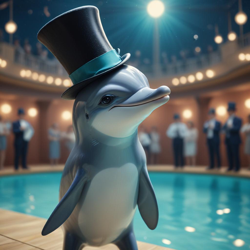 Dapper Dolphin Prepares for a Splashing Surprise