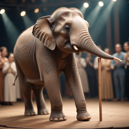 A Curious Elephant Takes Center Stage