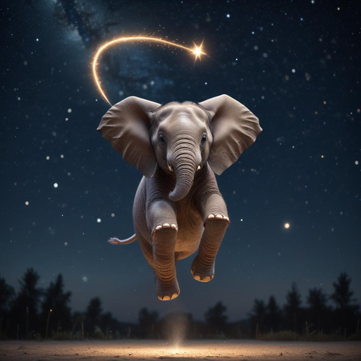 A Baby Elephant’s Magical Leap Through the Stars