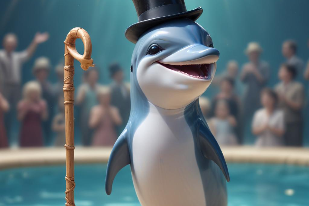 image from Tiny Characters: A Dolphin's Tap Dancing Debut with Freepik