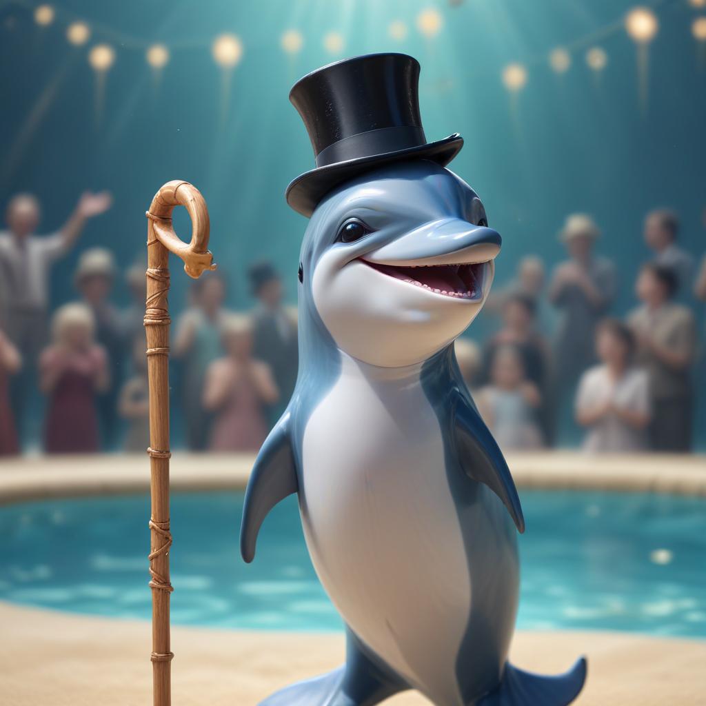 Tiny Characters: A Dolphin's Tap Dancing Debut with Freepik