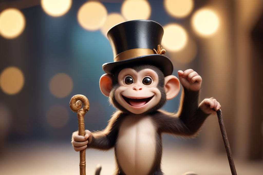 image from Tiny Characters, Big Personality: A Monkey's Tap-Dancing Triumph with Freepik