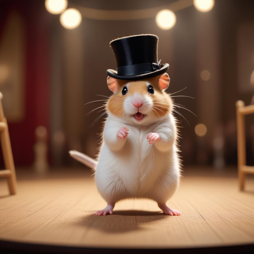 Top Hat Hamster Steals the Show with a Surprised Stare