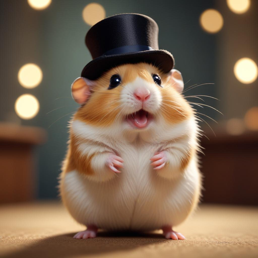 Tiny Top Hat, Big Adventure: A Hamster’s Moment of Wonder