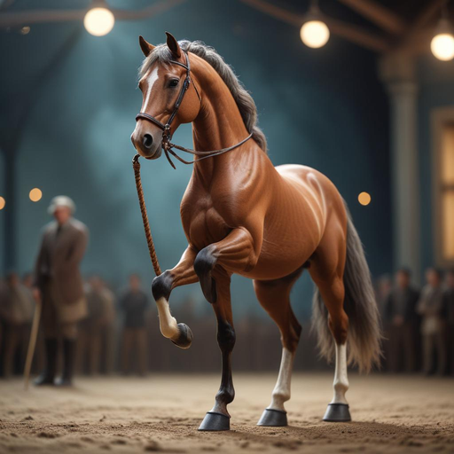 A Moment of Grace and Power: Chestnut Horse Captures the Arena