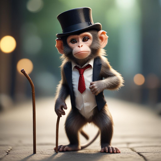 A Dapper Monkey Takes a Stroll Through the Woods