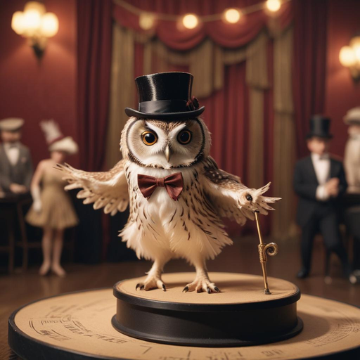 Dapper Owl Takes the Stage in Whimsical Performance