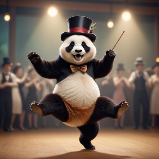 Tuxedoed Panda Steals the Show with Whimsical Dance