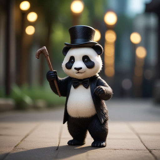 Panda in a Tuxedo: A Touch of Whimsy on the City Streets