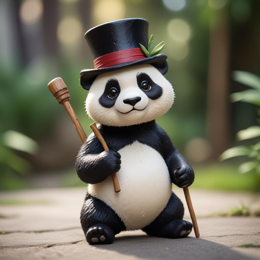 A Panda’s Playful Stroll Through a Whimsical World