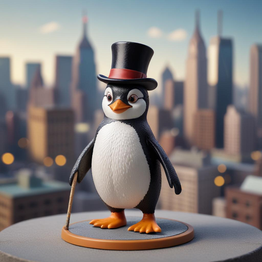 A Penguin’s City Escape: Playful Sophistication in a Top Hat