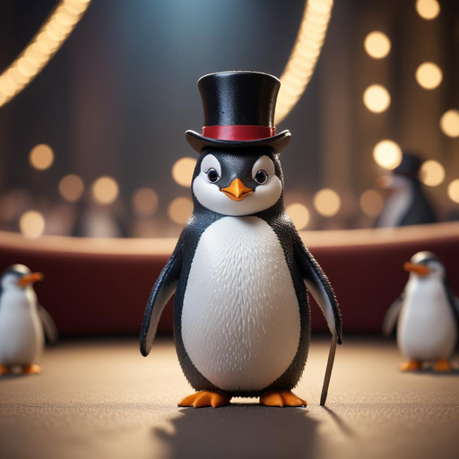 Top Hat Penguin Takes Center Stage