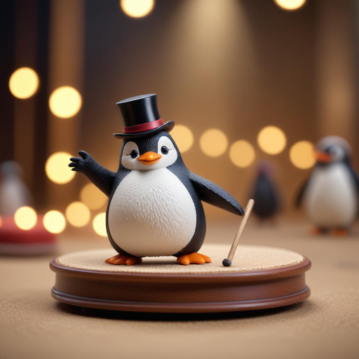 A Penguin’s Night Out: Playful Charm in a Miniature World