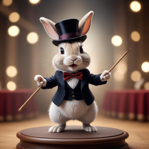 Rabbit Takes the Stage: A Whimsical Conductor in Action