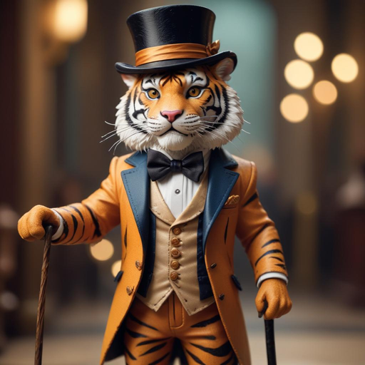 The Dapper Tiger: A Whimsical Portrait of Class