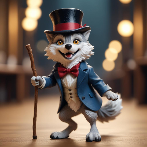 A Wolf in Fine Attire: Playful Charm in a Miniature World