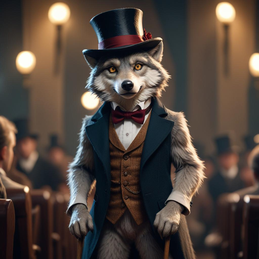 Wolf in a Suit: A Whimsical Tale of Contrasts