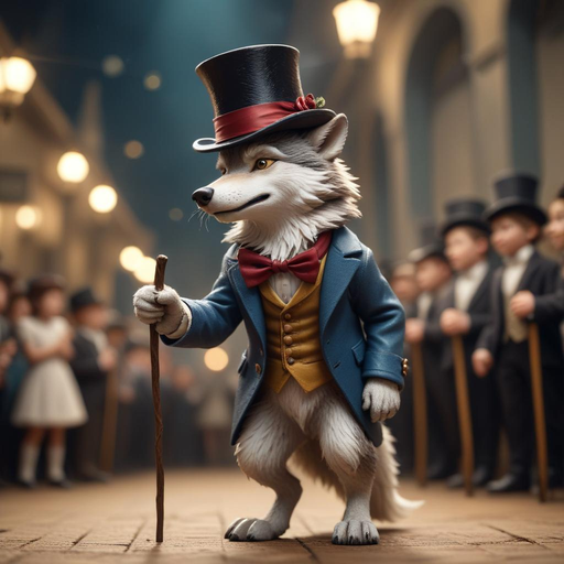 A Wolf in a Suit: Mystery and Whimsy on a Dimly Lit Street