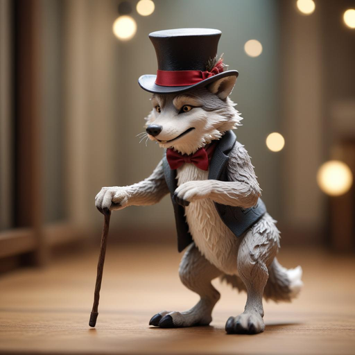 A Wolf in Formal Attire: Whimsical Elegance in the Spotlight