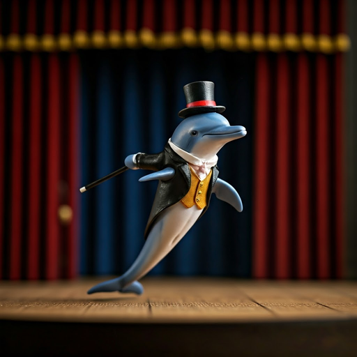 Dapper Dolphin Takes the Stage in Whimsical Performance